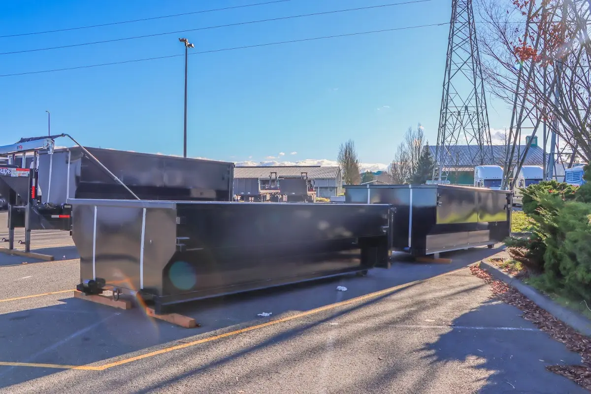 Roll-off dumpster ready for waste disposal at job site for Cleanout Dumpster Rental in Lincoln Village